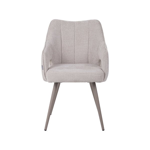 Stoel Stan | Naturel | Elite | Taupe Metalen Frame | 2 stuks