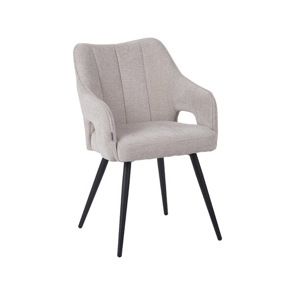 Stoel Stan | Naturel | Elite | Zwart Metalen Frame | 2 stuks