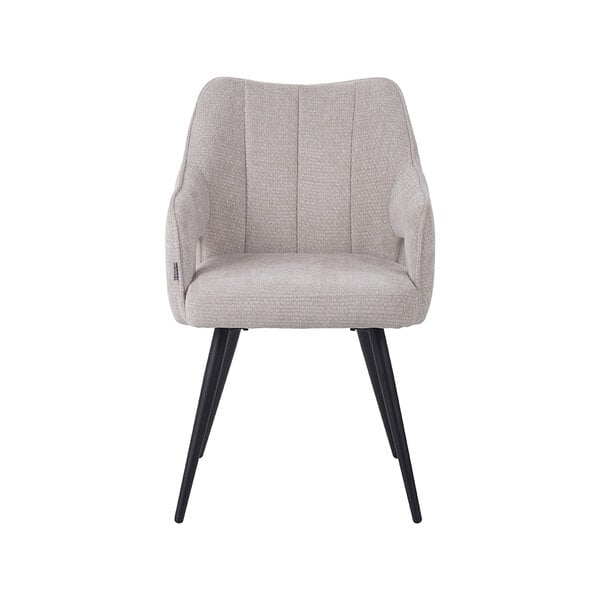 Stoel Stan | Naturel | Elite | Zwart Metalen Frame | 2 stuks