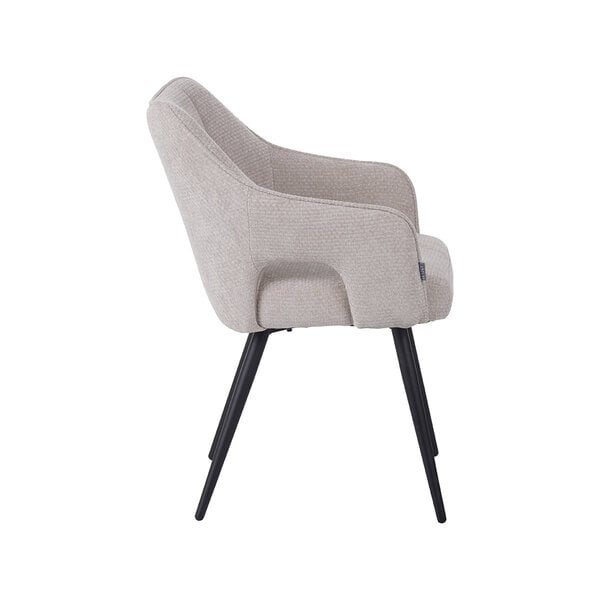 Stoel Stan | Naturel | Elite | Zwart Metalen Frame | 2 stuks