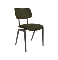 LABEL51 Stoel Stapelbaar | Hunter | Fluweel | Zwart Metalen Frame | 2 stuks