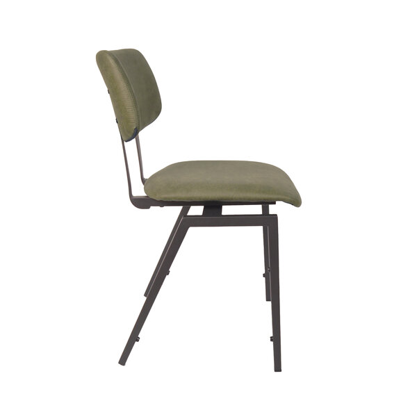 Stoel Stapelbaar | Moss | Micro Suede | Zwart Metalen Frame | 2 stuks