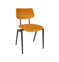 LABEL51 Stoel Stapelbaar | Oker | Fluweel | Zwart Metalen Frame | 2 stuks