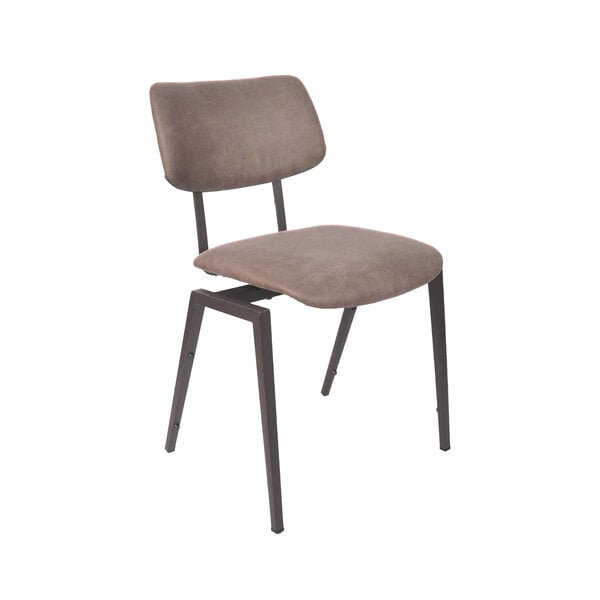 Stoel Stapelbaar | Taupe | Micro Suede | Zwart Metalen Frame | 2 stuks