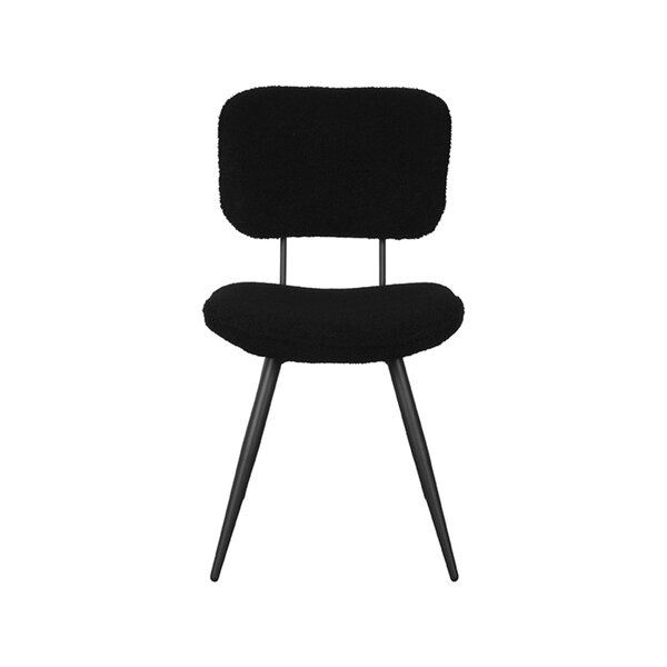 Stoel Ted | Zwart | Teddy | Zwart Metalen Frame | 2 stuks