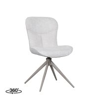 LABEL51 Stoel Thorben | Naturel | | Taupe Metalen Frame | 2 stuks 