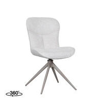 LABEL51 Stoel Thorben | Naturel | | Taupe Metalen Frame | 2 stuks