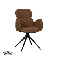 LABEL51 Stoel Vidar | Coral | Royal Boucle | Zwart Metalen Frame | 2 stuks 