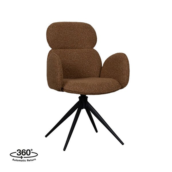 Stoel Vidar | Coral | Royal Boucle | Zwart Metalen Frame | 2 stuks