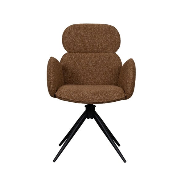 Stoel Vidar | Coral | Royal Boucle | Zwart Metalen Frame | 2 stuks