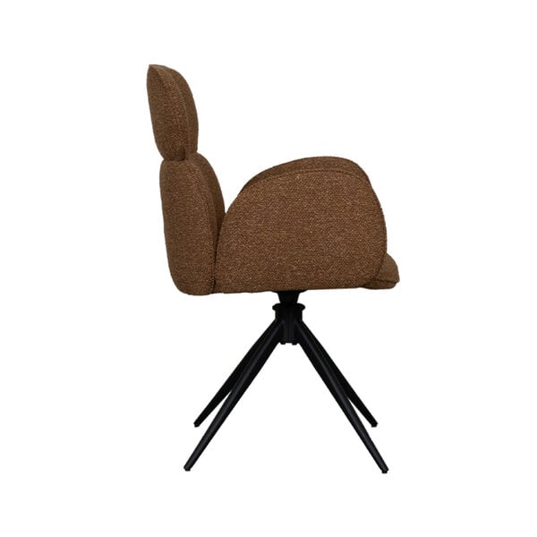 Stoel Vidar | Coral | Royal Boucle | Zwart Metalen Frame | 2 stuks