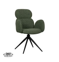 LABEL51 Stoel Vidar | Forest | Royal Boucle | Zwart Metalen Frame | 2 stuks 