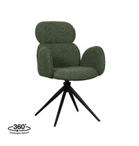 LABEL51 Stoel Vidar | Forest | Royal Boucle | Zwart Metalen Frame | 2 stuks