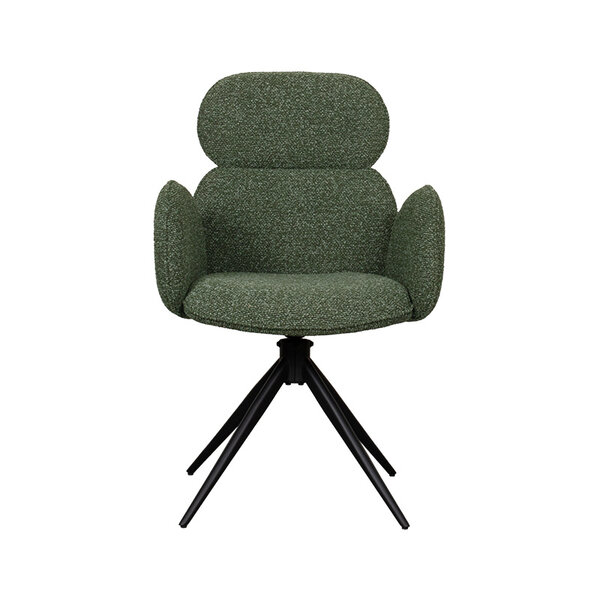 Stoel Vidar | Forest | Royal Boucle | Zwart Metalen Frame | 2 stuks