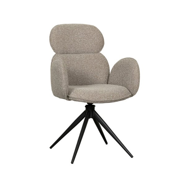 Stoel Vidar | Naturel | Royal Boucle | Zwart Metalen Frame | 2 stuks