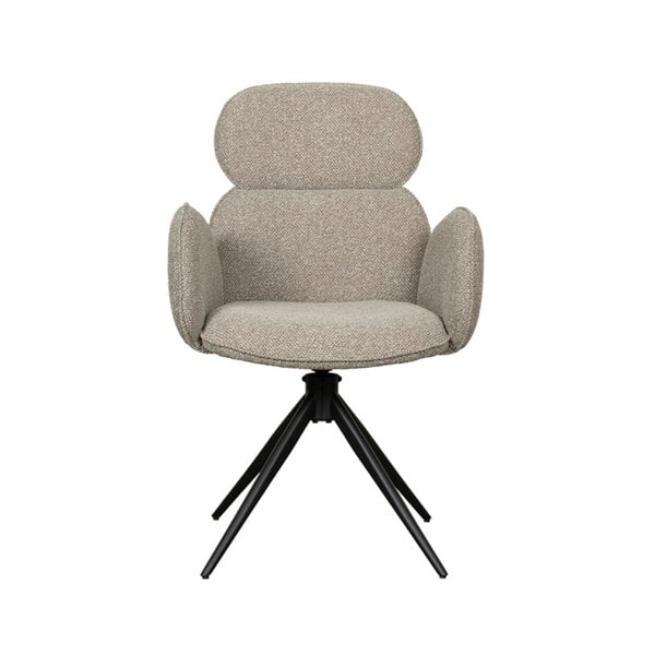 Stoel Vidar | Naturel | Royal Boucle | Zwart Metalen Frame | 2 stuks