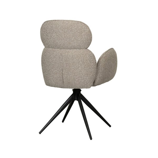 Stoel Vidar | Naturel | Royal Boucle | Zwart Metalen Frame | 2 stuks