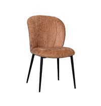 LABEL51 Stoel Vino | Cognac | Elite | Zwart Metalen Frame | 2 stuks 