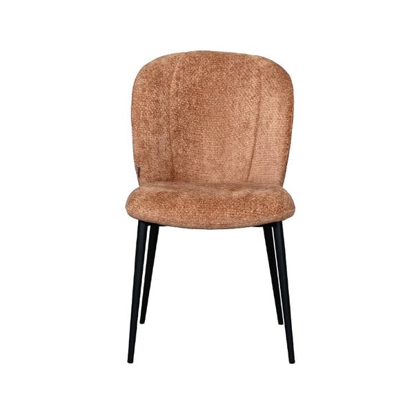 Stoel Vino | Cognac | Elite | Zwart Metalen Frame | 2 stuks