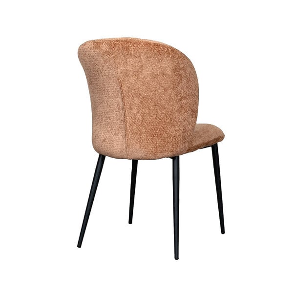 Stoel Vino | Cognac | Elite | Zwart Metalen Frame | 2 stuks