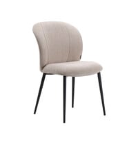 LABEL51 Stoel Vino | Naturel | Elite | Zwart Metalen Frame | 2 stuks 