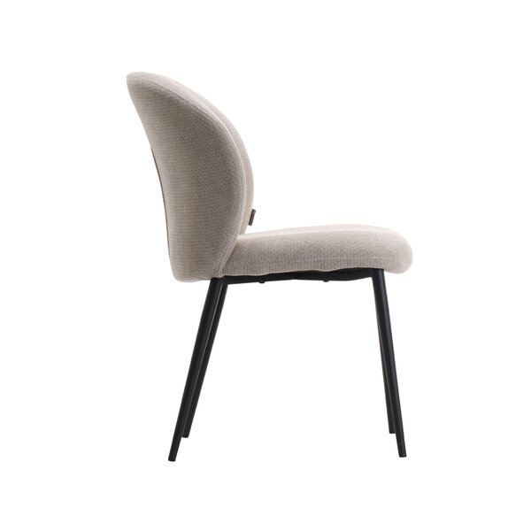 Stoel Vino | Naturel | Elite | Zwart Metalen Frame | 2 stuks