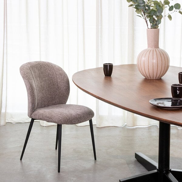 Stoel Vino | Stone | Elite | Zwart Metalen Frame | 2 stuks