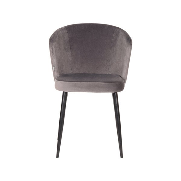 Stoel Wave | Grijs | Fluweel | Zwart Metalen Frame | 2 stuks