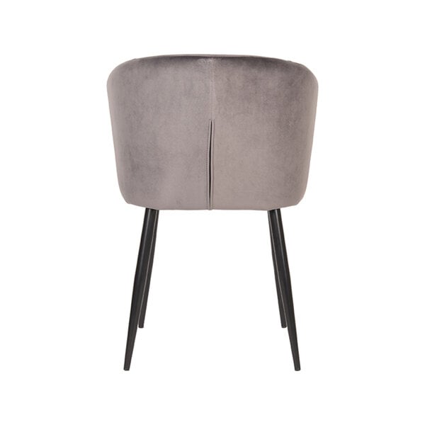 Stoel Wave | Grijs | Fluweel | Zwart Metalen Frame | 2 stuks