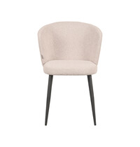 LABEL51 Stoel Wave | Naturel | Boucle | Zwart Metalen Frame | 2 stuks