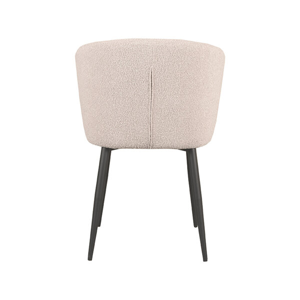 Stoel Wave | Naturel | Boucle | Zwart Metalen Frame | 2 stuks