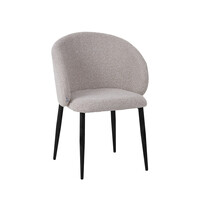 LABEL51 Stoel Yuki | Naturel | Royal Boucle | Zwart Metalen Frame | 2 stuks