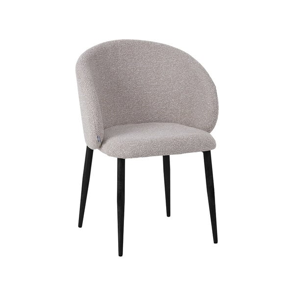 Stoel Yuki | Naturel | Royal Boucle | Zwart Metalen Frame | 2 stuks