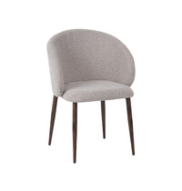 LABEL51 Stoel Yuki | Naturel | Royal Boucle | Walnoot Houten Frame | 2 stuks 