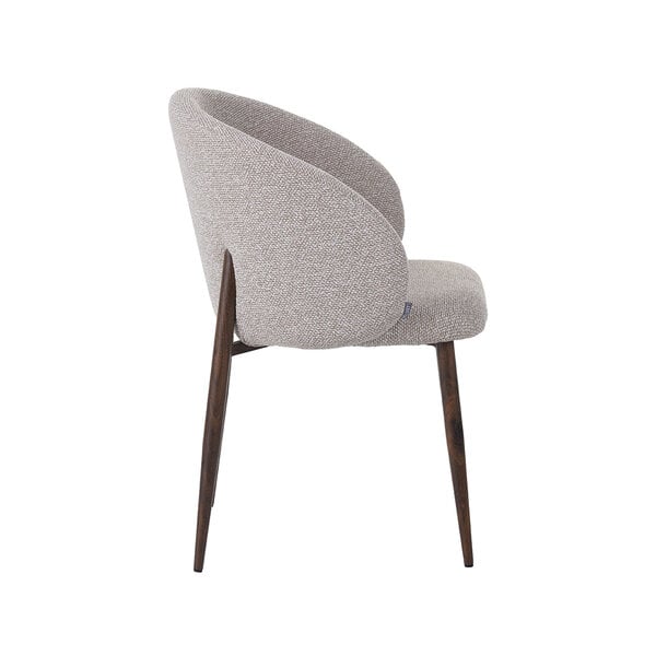 Stoel Yuki | Naturel | Royal Boucle | Walnoot Houten Frame | 2 stuks