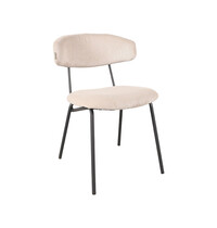 LABEL51 Stoel Zack | Naturel | Ribcord | Zwart Metalen Frame | 2 stuks 