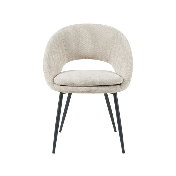 Stoel Zohra | Naturel | Elite | Zwart Metalen Frame | 2 stuks