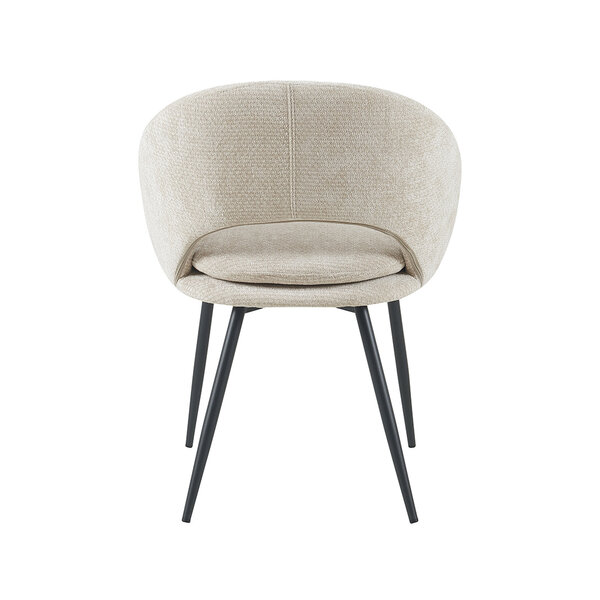 Stoel Zohra | Naturel | Elite | Zwart Metalen Frame | 2 stuks