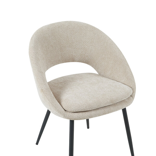 Stoel Zohra | Naturel | Elite | Zwart Metalen Frame | 2 stuks