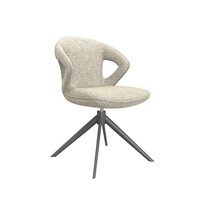 LABEL51 Stoel Zurich | Naturel | Royal Boucle | Zwart Metalen Frame | 2 stuks