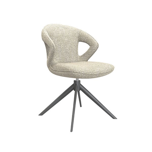 Stoel Zurich | Naturel | Royal Boucle | Zwart Metalen Frame | 2 stuks