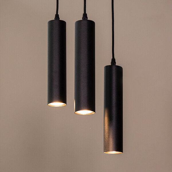 Hanglamp Ferroli | Zwart | Metaal | 3-Lichts