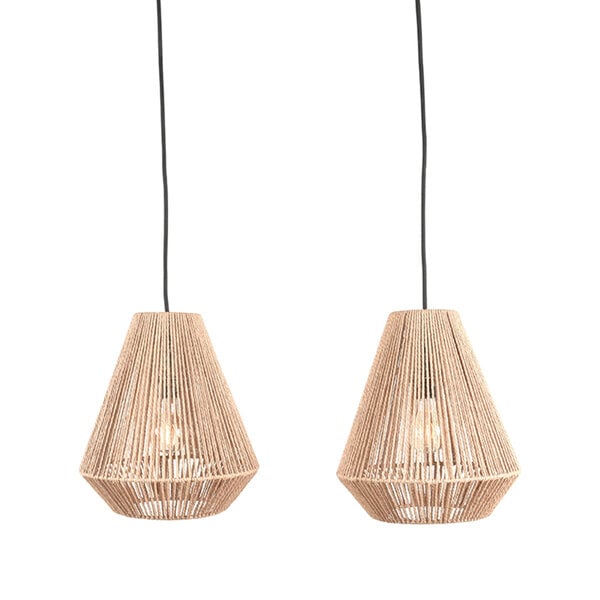 Hanglamp Ibiza | Naturel | Jute | 2-Lichts