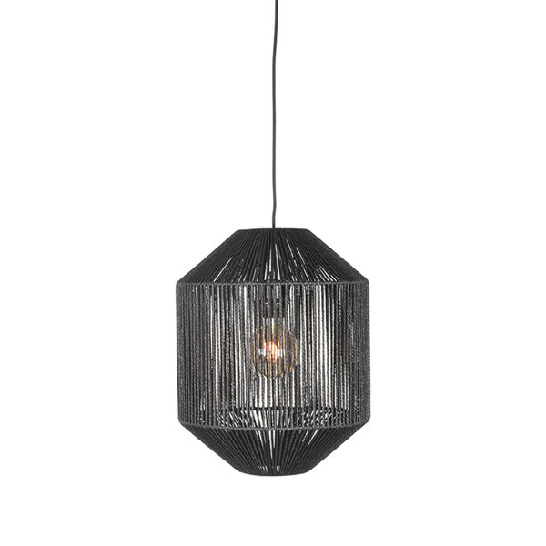 Hanglamp Ibiza | Zwart | Jute | 1-Lichts Cilinder
