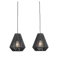 LABEL51 Hanglamp Ibiza | Zwart | Jute | 2-Lichts 