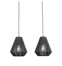 LABEL51 Hanglamp Ibiza | Zwart | Jute | 2-Lichts