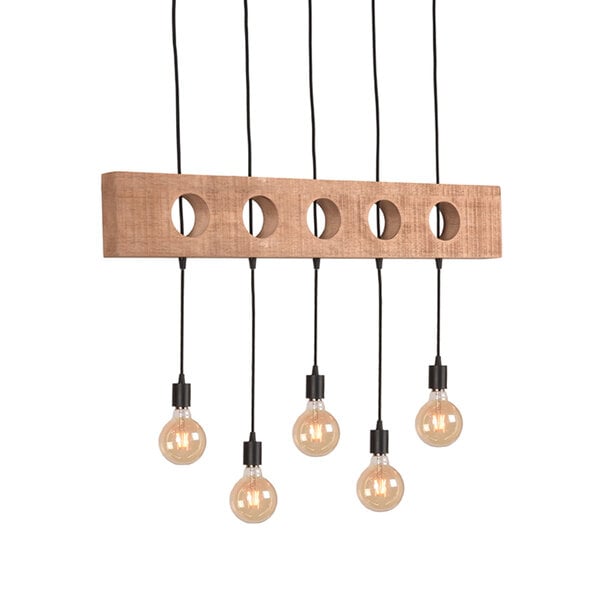 Hanglamp Timber | Zwart | Metaal | 5-Lichts