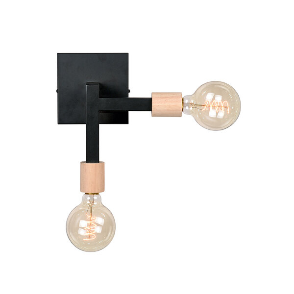Wandlamp Loco | Zwart | Metaal | One Size