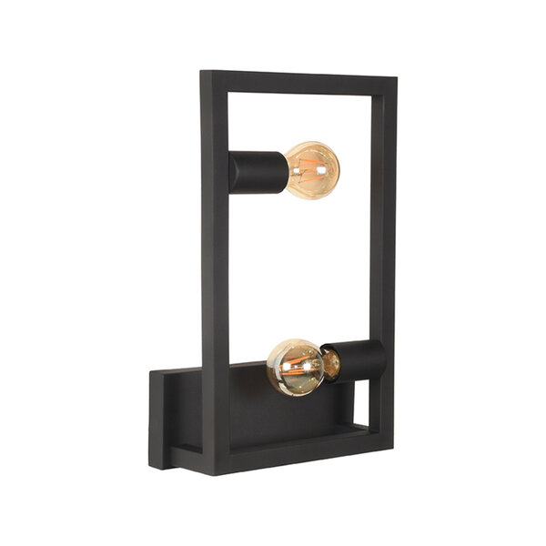 Wandlamp Quadrato | Zwart | Metaal | One Size