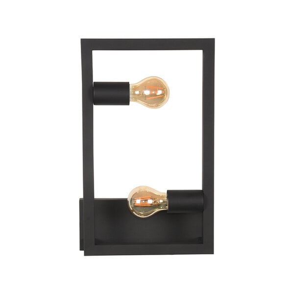 Wandlamp Quadrato | Zwart | Metaal | One Size
